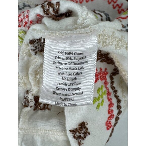 Johnny Was Open Front Cardigan XS Embroidery Southwestern Cotton Multicolor EUC - Picture 10 of 12